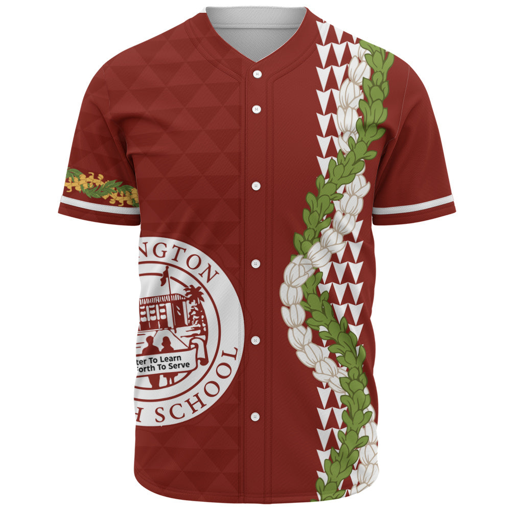 Farrington High School Baseball Shirt Puakenikeni Maile Flower Lei