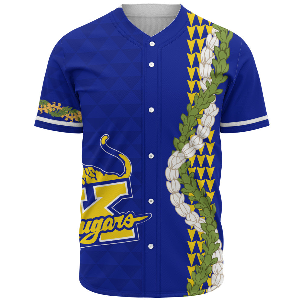 Henry J. Kaiser High School (Hawaii) Baseball Shirt Puakenikeni Maile Flower Lei