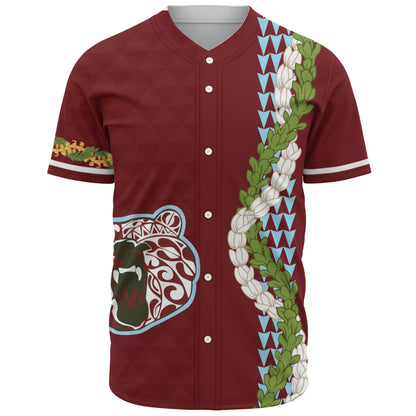Henry Perrine Baldwin High School Baseball Shirt Puakenikeni Maile Flower Lei