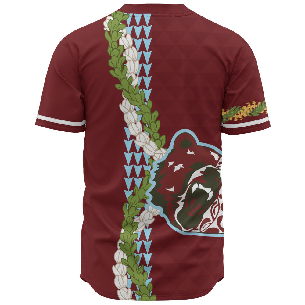 Henry Perrine Baldwin High School Baseball Shirt Puakenikeni Maile Flower Lei