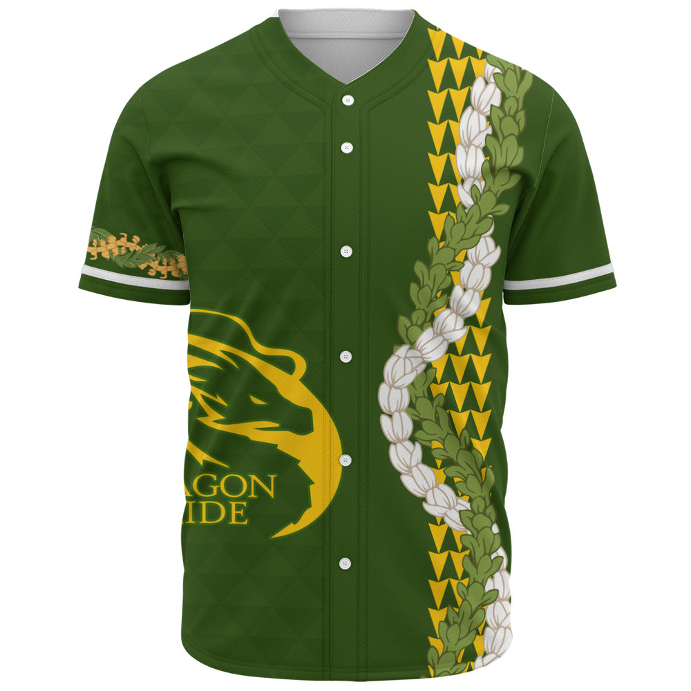 Honokaʻa High & Intermediate School Baseball Shirt Puakenikeni Maile Flower Lei