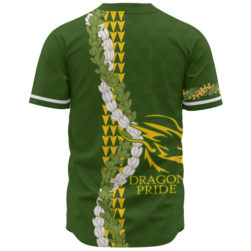 Honokaʻa High & Intermediate School Baseball Shirt Puakenikeni Maile Flower Lei