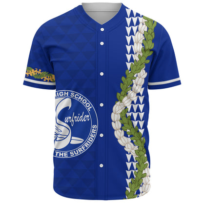 Kailua High School Baseball Shirt Puakenikeni Maile Flower Lei