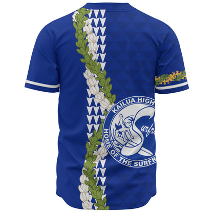 Kailua High School Baseball Shirt Puakenikeni Maile Flower Lei