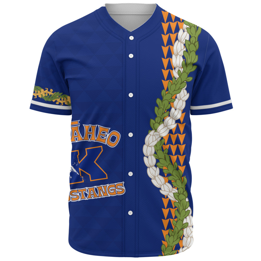 Kalaheo High School Baseball Shirt Puakenikeni Maile Flower Lei