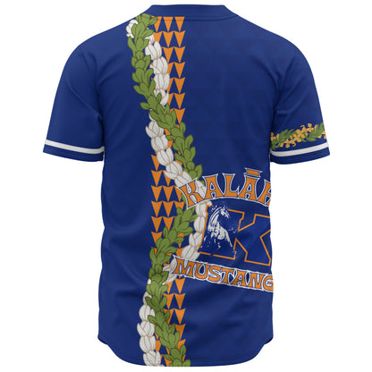 Kalaheo High School Baseball Shirt Puakenikeni Maile Flower Lei