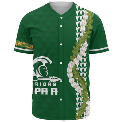 Kapaa High School Baseball Shirt Puakenikeni Maile Flower Lei