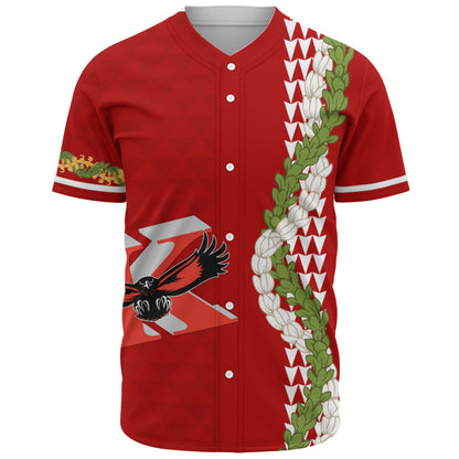 Kauai High School Baseball Shirt Puakenikeni Maile Flower Lei