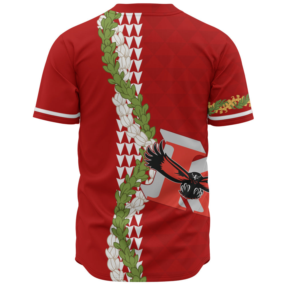 Kauai High School Baseball Shirt Puakenikeni Maile Flower Lei