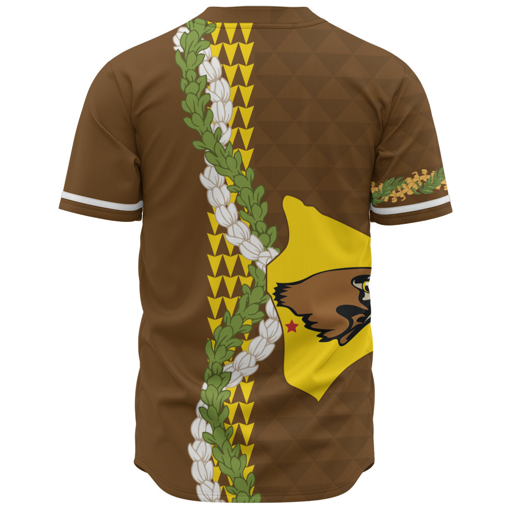 ke kula o ehunuikaimalino Baseball Shirt Puakenikeni Maile Flower Lei