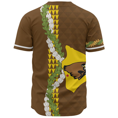 ke kula o ehunuikaimalino Baseball Shirt Puakenikeni Maile Flower Lei