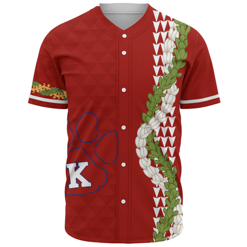 Keaʻau High School Baseball Shirt Puakenikeni Maile Flower Lei