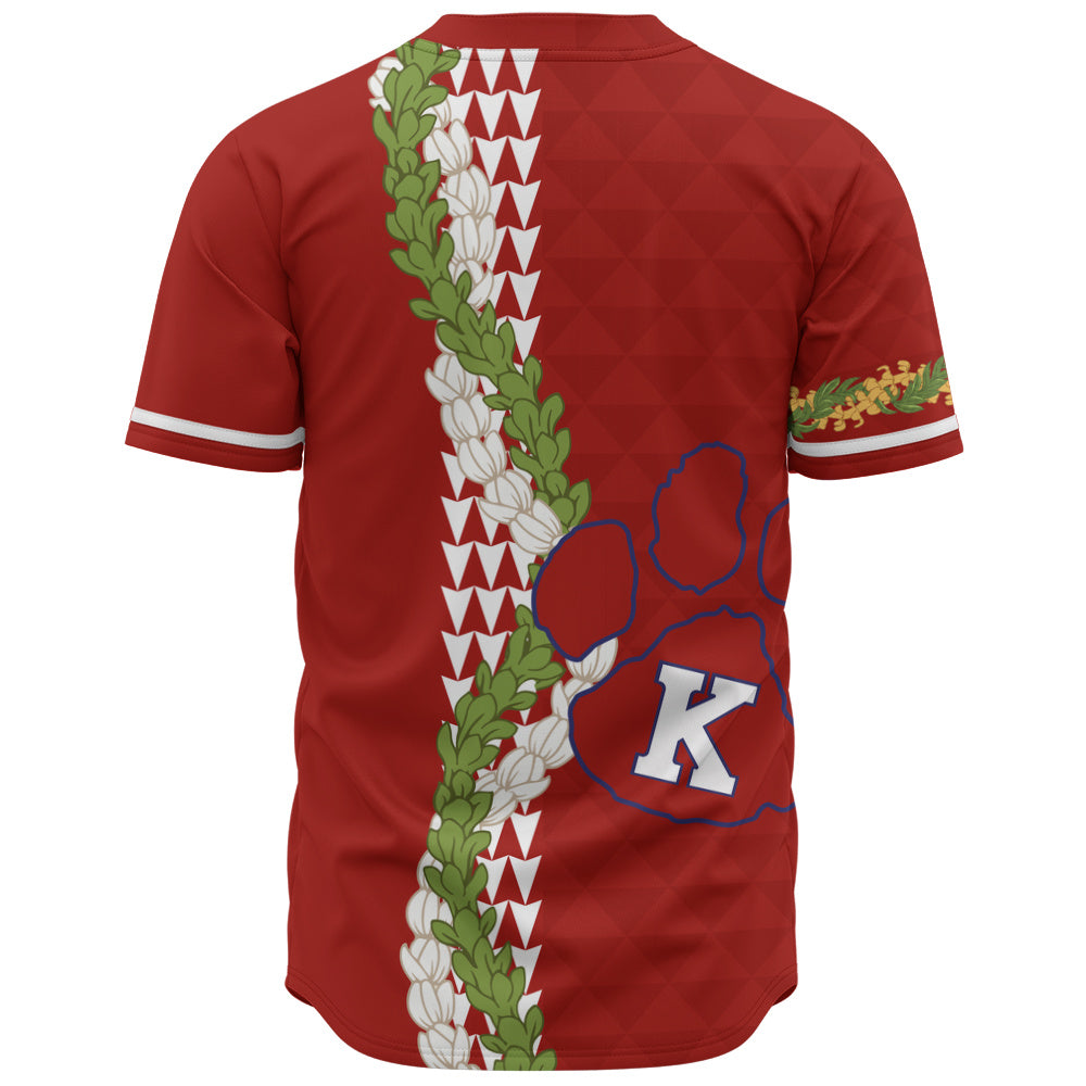 Keaʻau High School Baseball Shirt Puakenikeni Maile Flower Lei