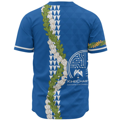 Kihei Charter School Baseball Shirt Puakenikeni Maile Flower Lei