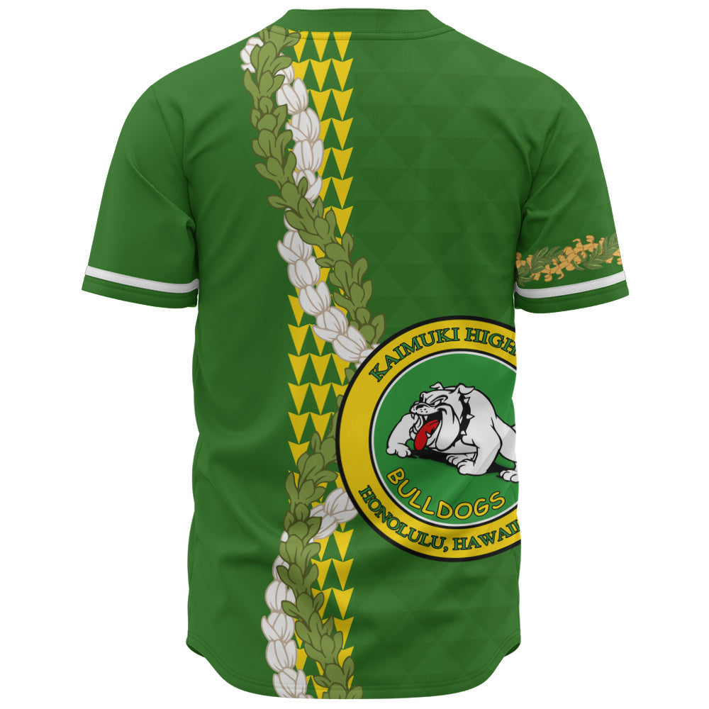 Kaimuki High School Baseball Shirt Puakenikeni Maile Flower Lei