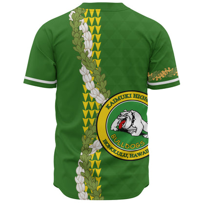 Kaimuki High School Baseball Shirt Puakenikeni Maile Flower Lei