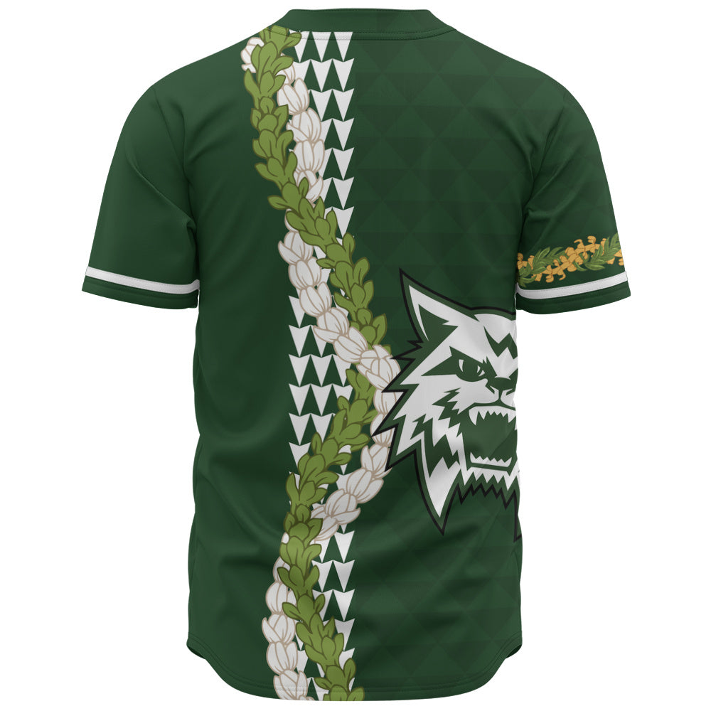 Konawaena High School Baseball Shirt Puakenikeni Maile Flower Lei