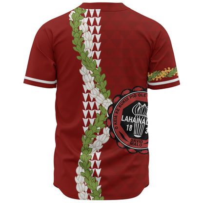 Lahainaluna High School Baseball Shirt Puakenikeni Maile Flower Lei