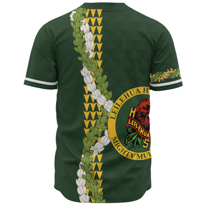 Leilehua High School Baseball Shirt Puakenikeni Maile Flower Lei