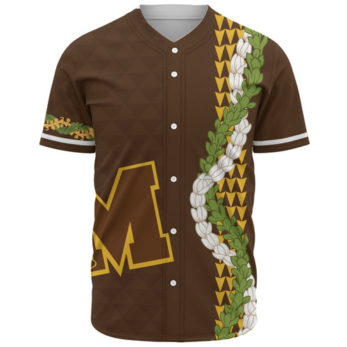 Mililani High School Baseball Shirt Puakenikeni Maile Flower Lei