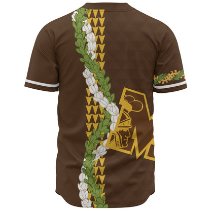 Mililani High School Baseball Shirt Puakenikeni Maile Flower Lei