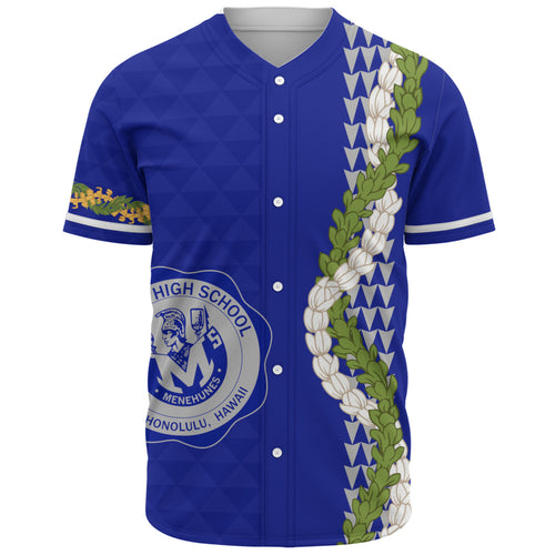 moanalua high school Baseball Shirt Puakenikeni Maile Flower Lei