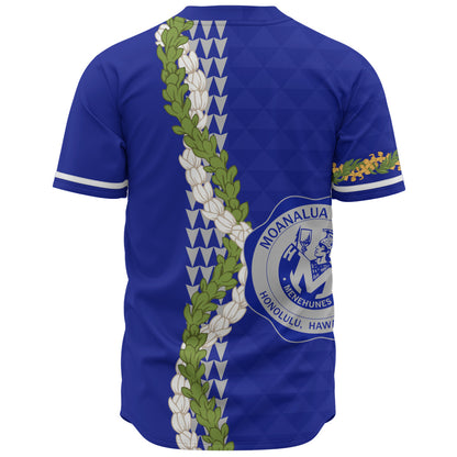moanalua high school Baseball Shirt Puakenikeni Maile Flower Lei