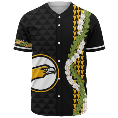 Nanakuli High and Intermediate School Baseball Shirt Puakenikeni Maile Flower Lei