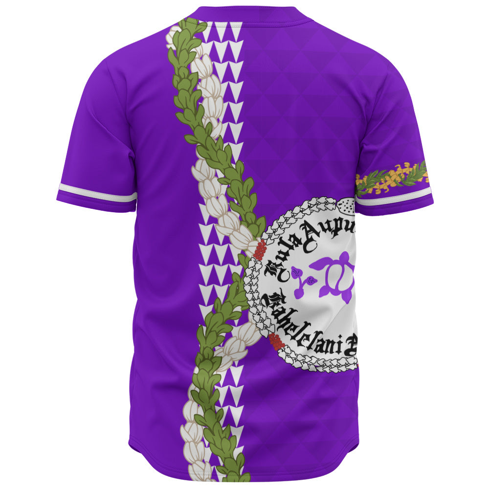 Ni'ihau High and Elementary School Baseball Shirt Puakenikeni Maile Flower Lei
