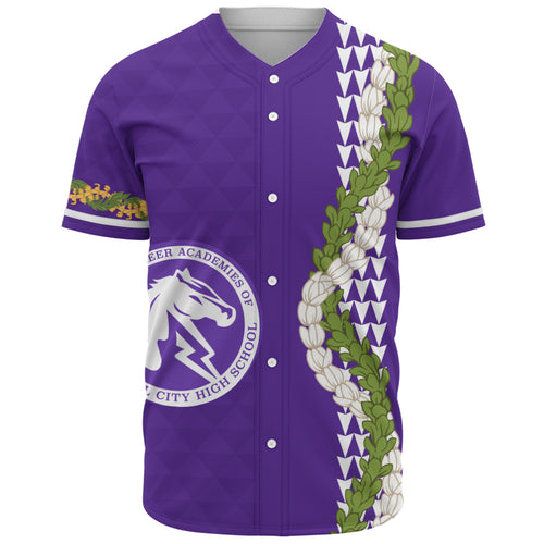 Pearl City High School (Hawaii) Baseball Shirt Puakenikeni Maile Flower Lei