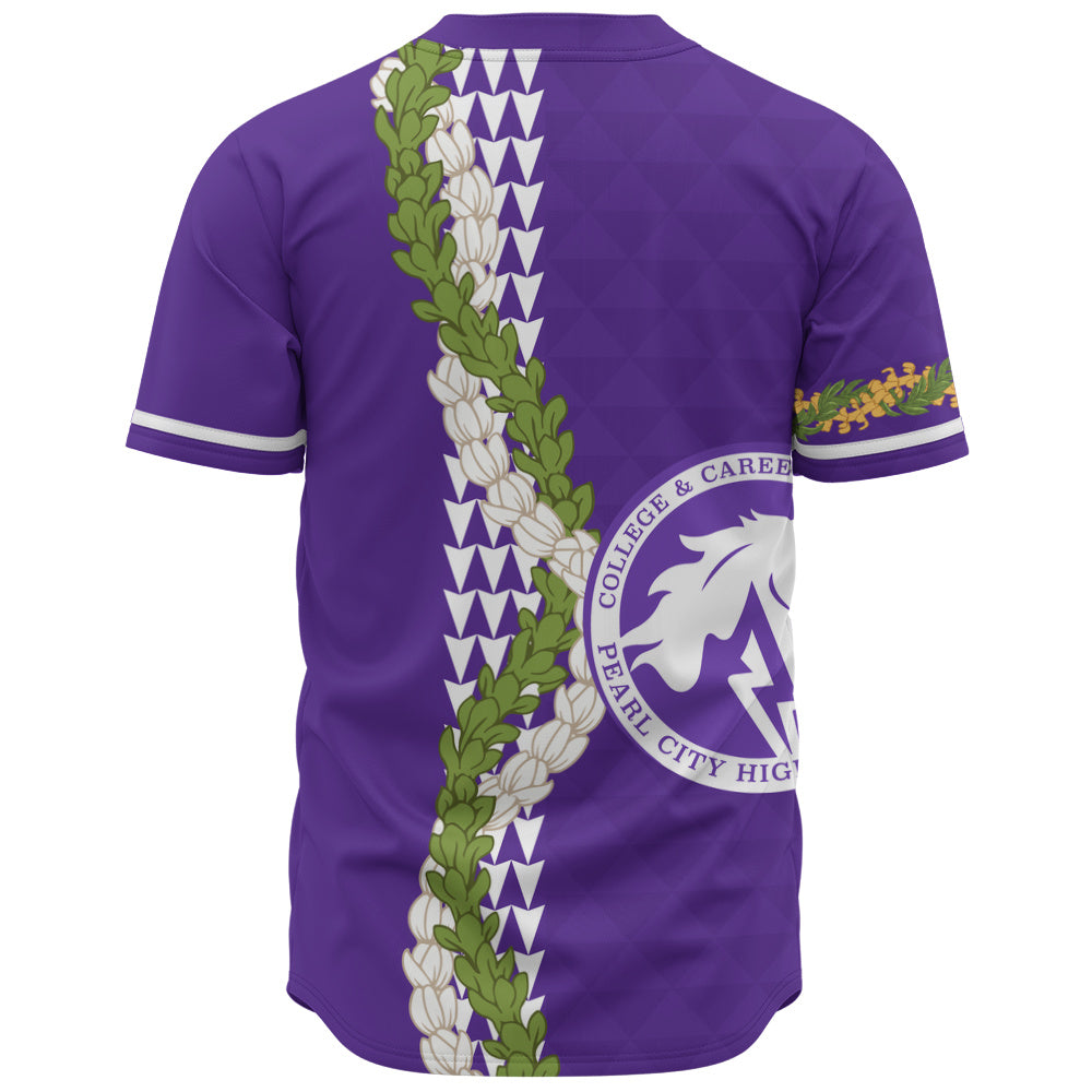 Pearl City High School (Hawaii) Baseball Shirt Puakenikeni Maile Flower Lei