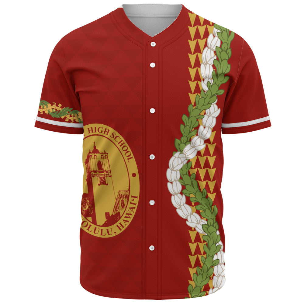 President Theodore Roosevelt High School Baseball Shirt Puakenikeni Maile Flower Lei