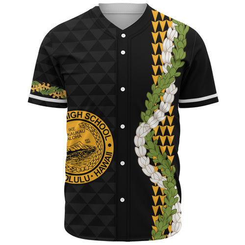 President William McKinley High School Baseball Shirt Puakenikeni Maile Flower Lei