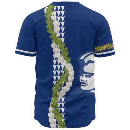 Waimea High School Baseball Shirt Puakenikeni Maile Flower Lei