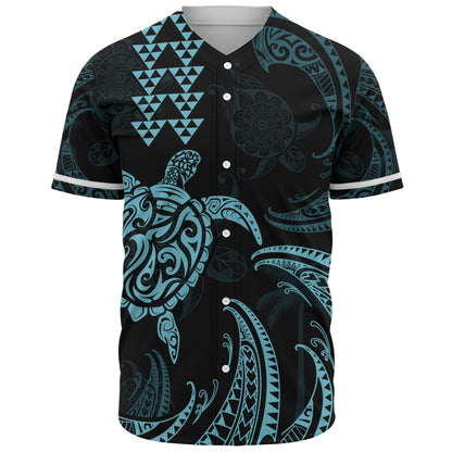 Hawaii Baseball Shirt Polynesian Turtle Tribal Ocean Spirit