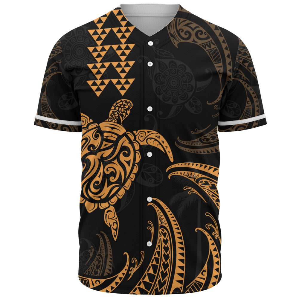 Hawaii Baseball Shirt Polynesian Turtle Tribal Ocean Spirit
