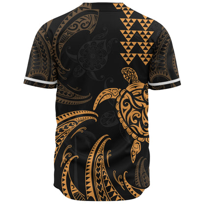 Hawaii Baseball Shirt Polynesian Turtle Tribal Ocean Spirit