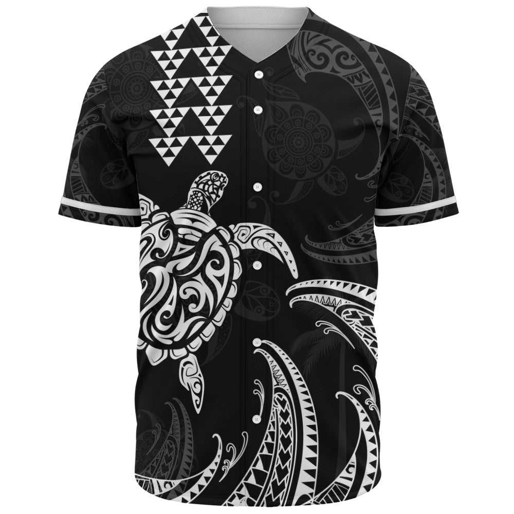 Hawaii Baseball Shirt Polynesian Turtle Tribal Ocean Spirit