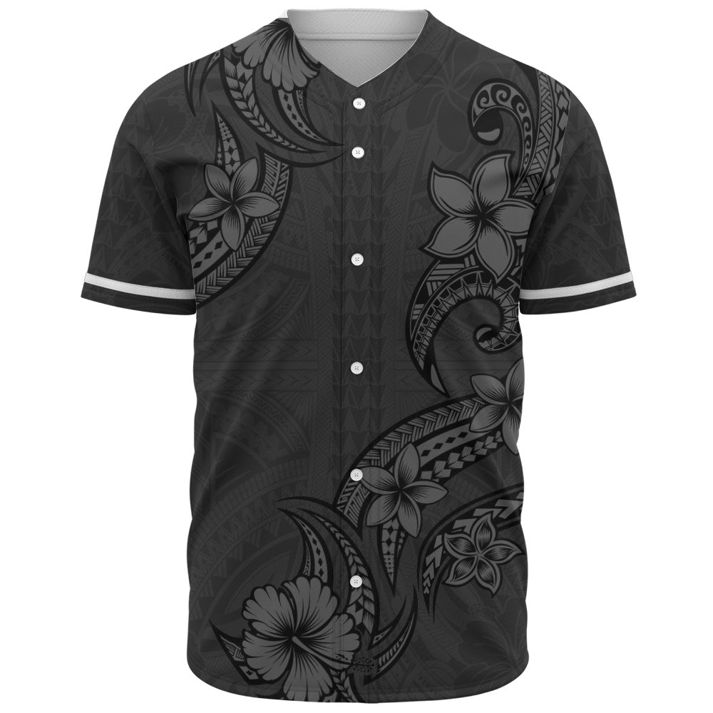 Hawaii Baseball Shirt Plumeria Tribal Wave