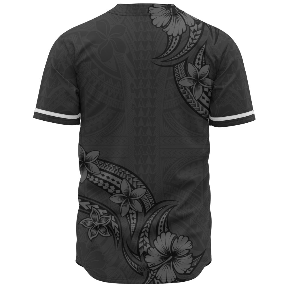 Hawaii Baseball Shirt Plumeria Tribal Wave