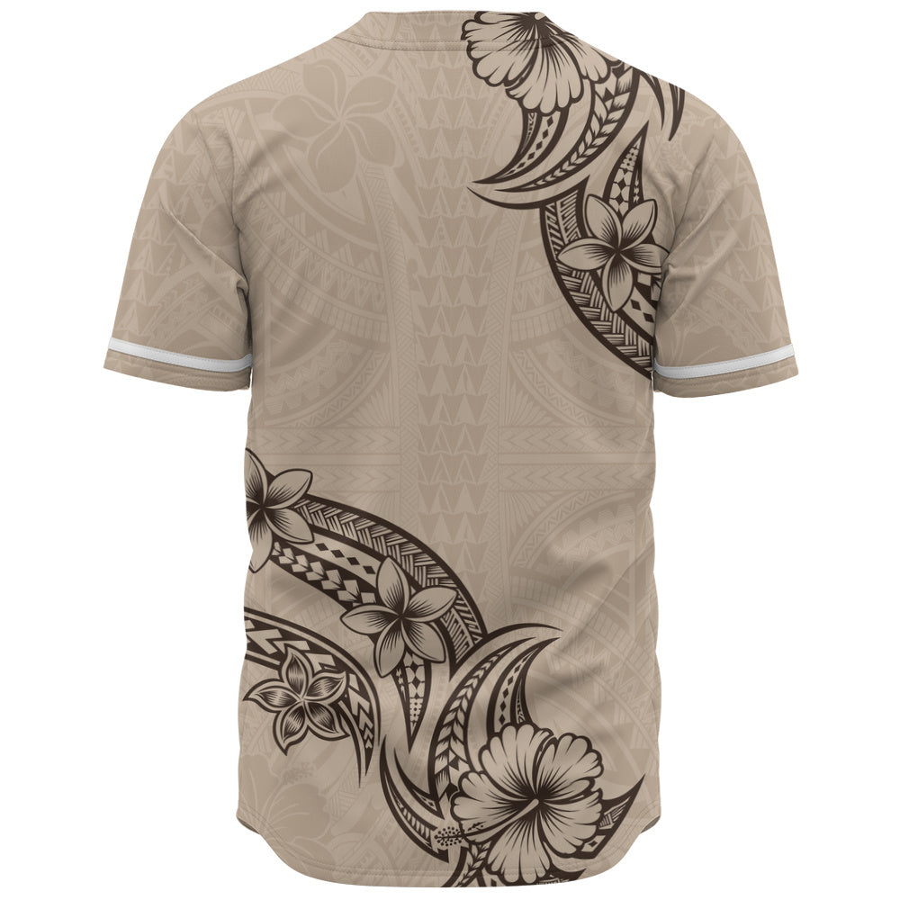 Hawaii Baseball Shirt Plumeria Tribal Wave