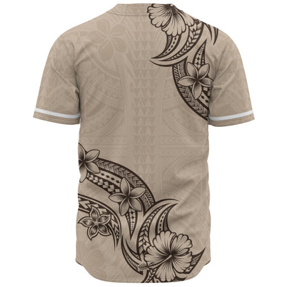 Hawaii Baseball Shirt Plumeria Tribal Wave