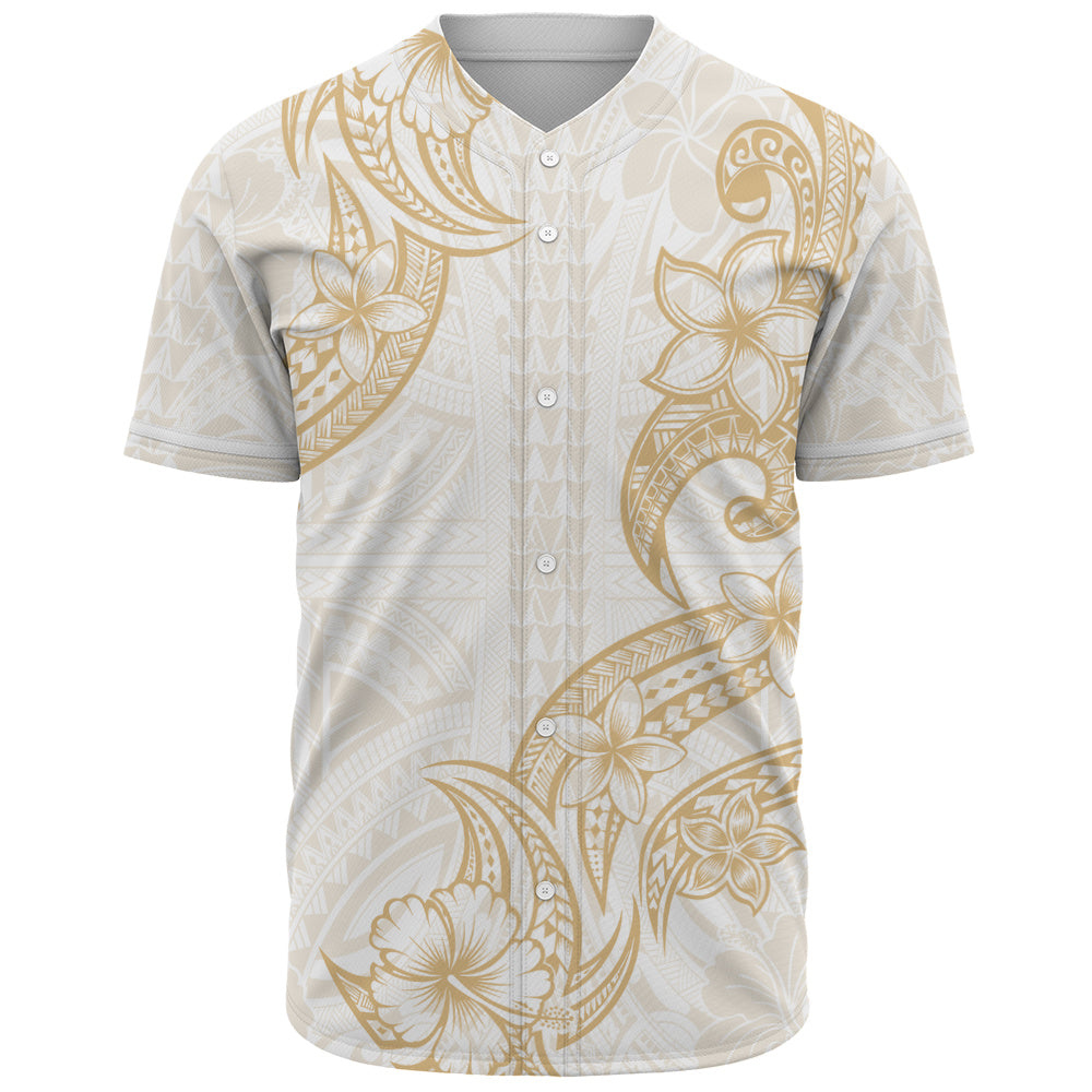 Hawaii Baseball Shirt Plumeria Tribal Wave