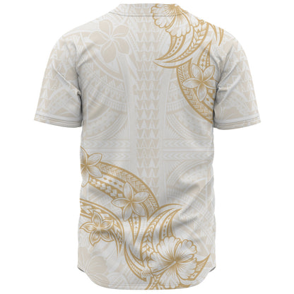 Hawaii Baseball Shirt Plumeria Tribal Wave