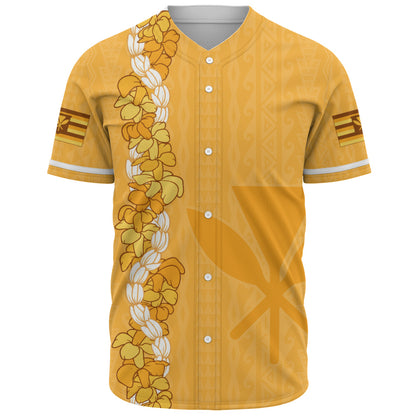 Hawaii Baseball Shirt Flower Lei Kanaka Maoli Polynesia Island Style