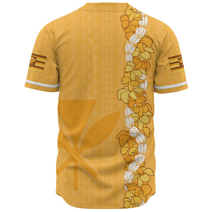 Hawaii Baseball Shirt Flower Lei Kanaka Maoli Polynesia Island Style