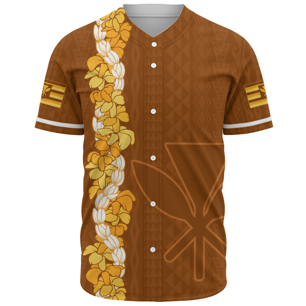 Hawaii Baseball Shirt Flower Lei Kanaka Maoli Polynesia Island Style
