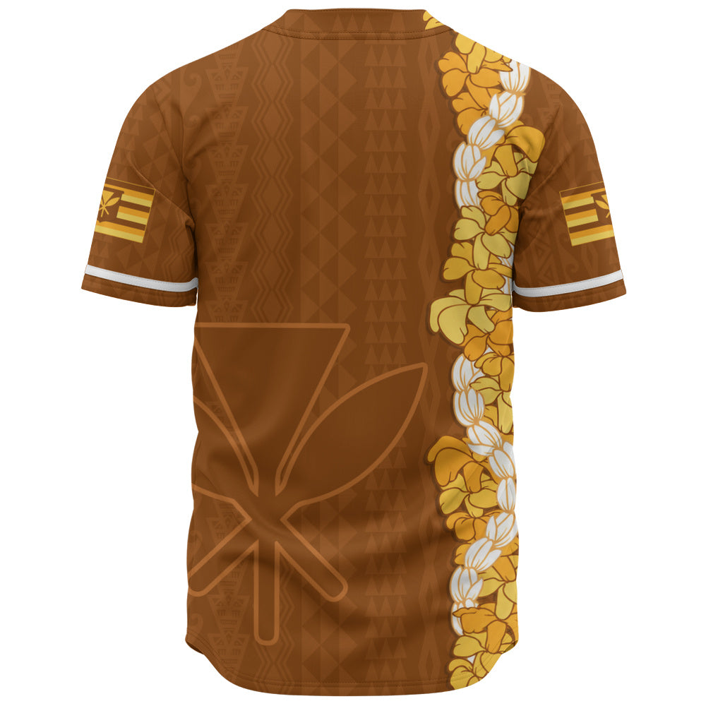 Hawaii Baseball Shirt Flower Lei Kanaka Maoli Polynesia Island Style