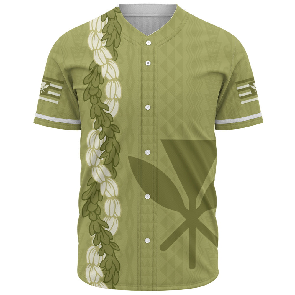 Hawaii Baseball Shirt Flower Lei Kanaka Maoli Polynesia Island Style