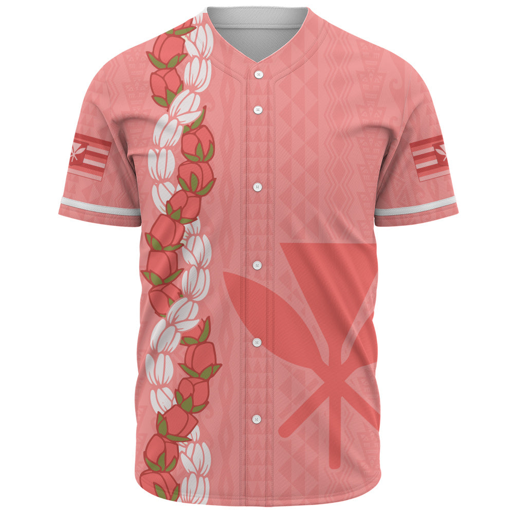 Hawaii Baseball Shirt Flower Lei Kanaka Maoli Polynesia Island Style